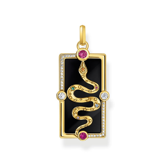 THOMAS SABO Gold Cosmic Pendant with Snake and Stones TPE958Y