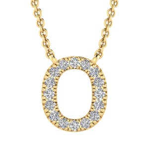 Initial 'O' Necklace with 0.09ct Diamonds in 9K Yellow Gold - PF-6277-Y