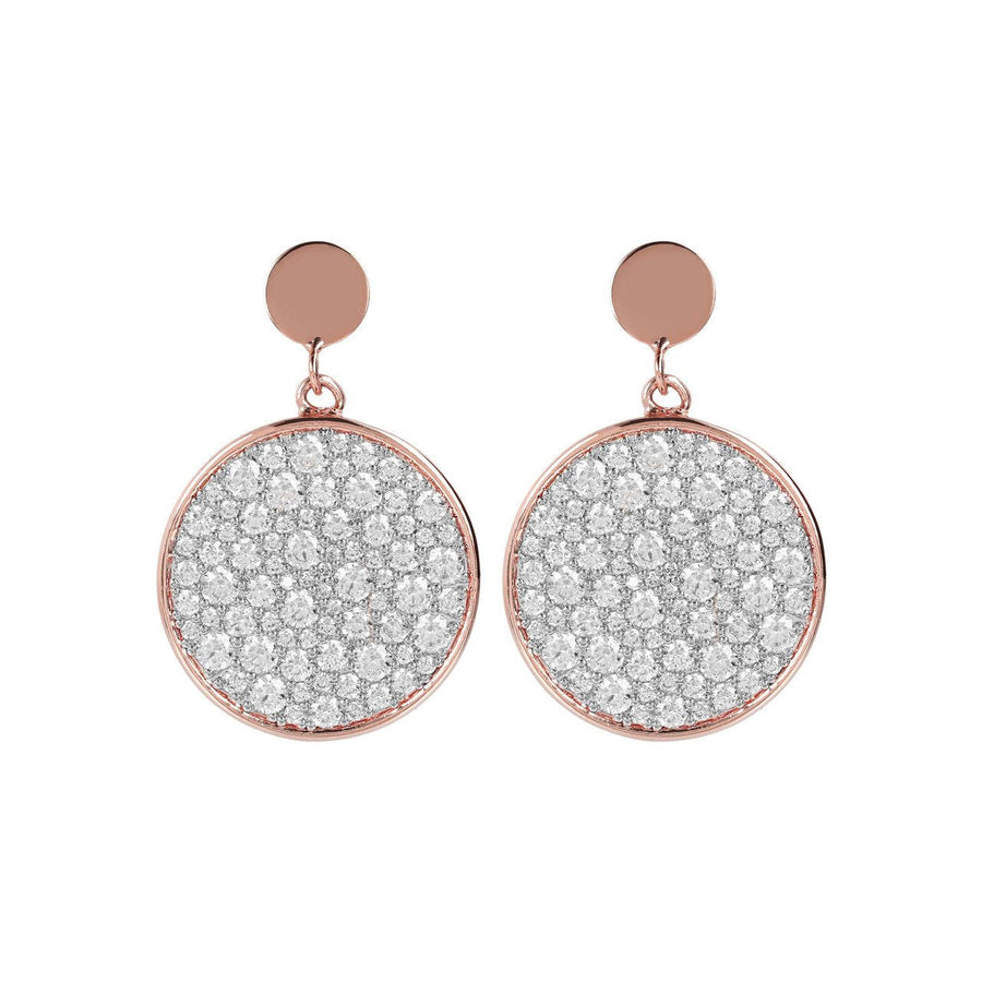 Bronzallure Pave Disc Earrings