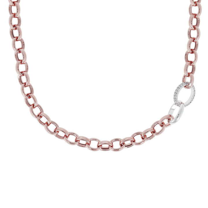 Bronzallure Pave Link Necklace