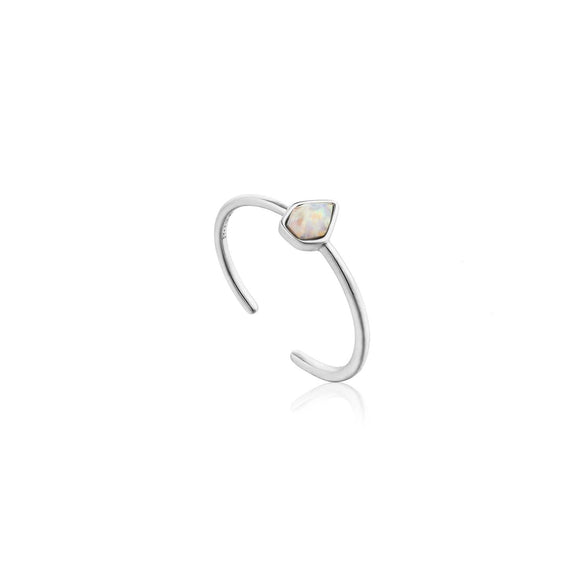 Ania Haie Opal Colour Adjustable Ring - Silver