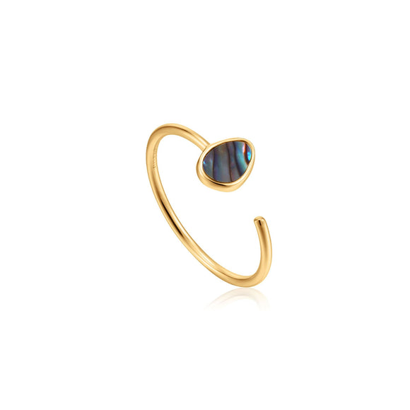 Ania Haie Gold Tidal Abalone Adjustable Ring | The Jewellery Boutique