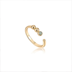 Ania Haie Gold Orb Amazonite Adjustable Ring R045-01G-AM