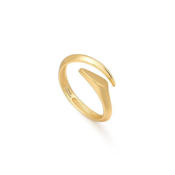 Ania Haie Gold Arrow Twist Adjustable Ring R049-01G