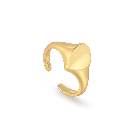 Ania Haie Gold Arrow Adjustable Signet Ring E049-02G