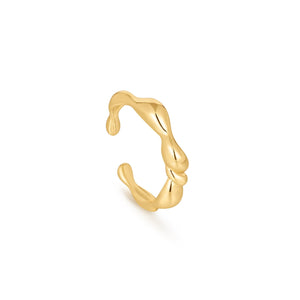 Ania Haie Gold Twisted Wave Adjustable Ring R050-01G