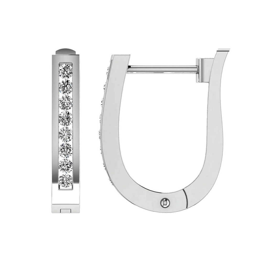 Diamond Huggie Earrings with 0.25ct Diamonds in 9K White Gold - RJO9WHUG25GH