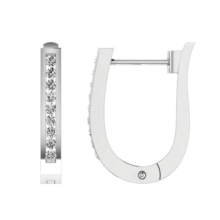 Diamond Huggie Earrings with 0.33ct Diamonds in 9K White Gold - RJO9WHUG33GH