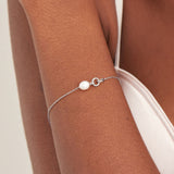 Ania Haie Silver Pearl Link Chain Bracelet B043-01H