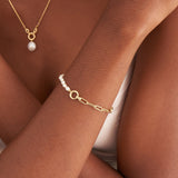Ania Haie Gold Pearl Chunky Link Chain Bracelet B043-02G