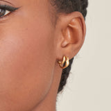 Ania Haie Gold Wave Double Hoop Stud Earrings E044-04G