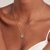 Ania Haie Gold Turquoise Wave Circle Pendant Necklace N044-03G