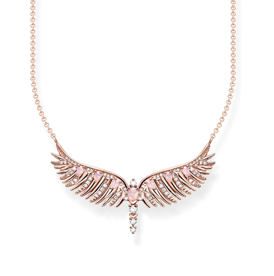 Thomas Sabo Necklace Phoenix Wing With Pink Stones Rose Gold TKE2167R
