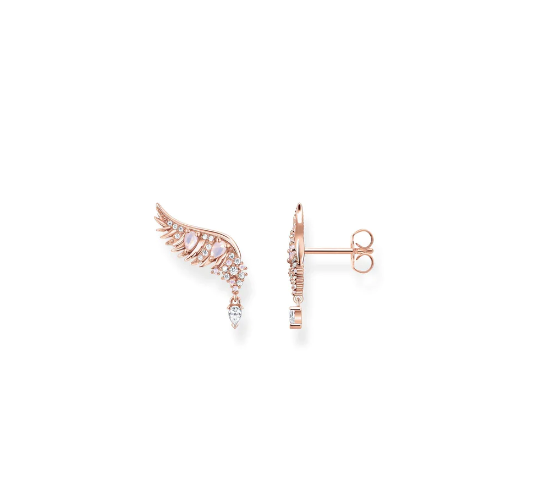 Thomas Sabo Ear Studs Phoenix Wing With Pink Stones Rose Gold TH2247R