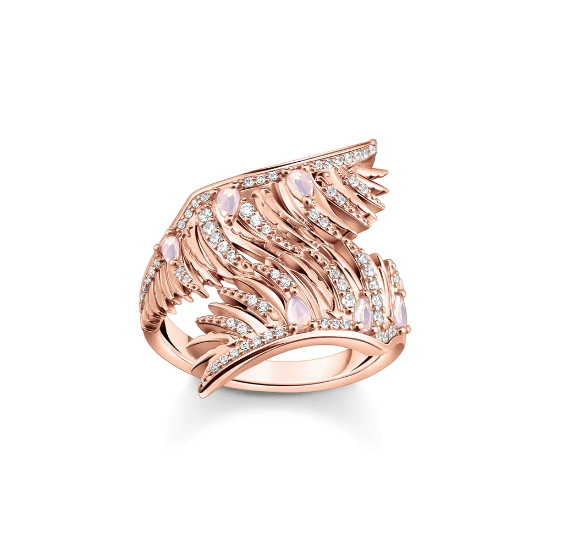 Thomas Sabo Ring Phoenix Wing With Pink Stones Rose Gold TR2409R