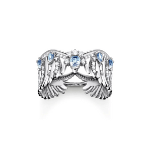 Thomas Sabo Ring Phoenix Wing With Blue Stones Silver TR2411