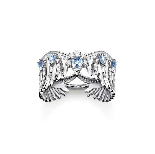 Thomas Sabo Ring Phoenix Wing With Blue Stones Silver TR2411