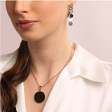 Bronzallure Alba Medium Stone Disc Necklace Black Onyx WSBZ00702.B