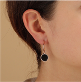 Bronzallure Alba Stone Disc Charm Earrings Malachite WSBZ01542.GM