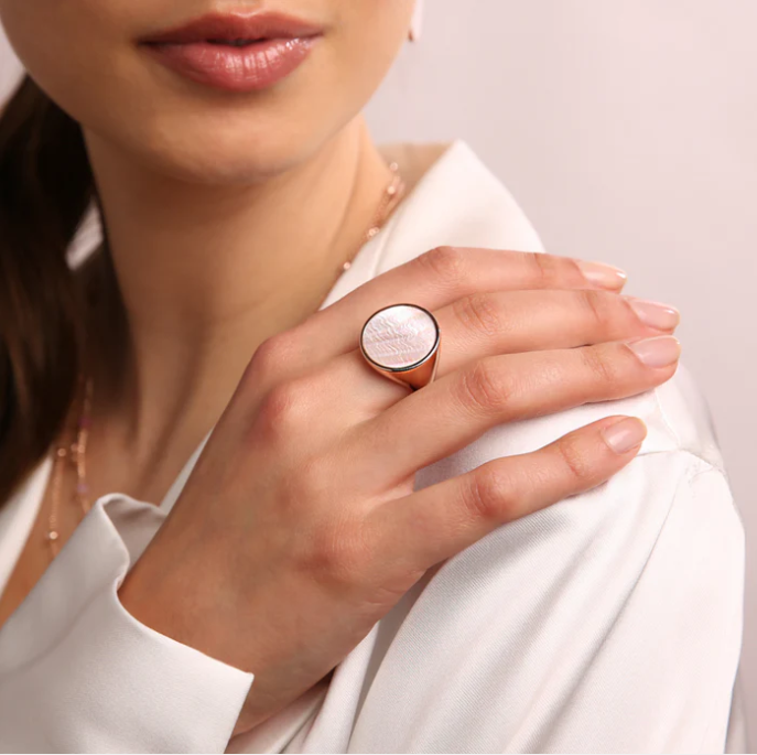 Bronzallure Alba Natural Stone Chevalier Ring Magnesite WSBZ00711.MG