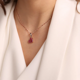 Bronzallure Alba Mini Heart Pendant Necklace Black Onyx WSBZ01892.BO
