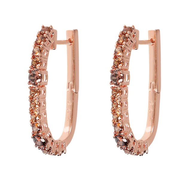 Bronzallure Miss Bronzallure Brown Cubic Zirconia Huggie Earrings WSBZ02059.BROWN