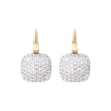 Bronzallure Square Pavé Golden Earrings| The Jewellery Boutique
