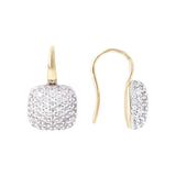 Bronzallure Square Pavé Golden Earrings| The Jewellery Boutique