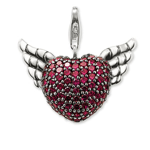 Charm Pendant Winged Heart Red Small | THOMAS SABO Australia