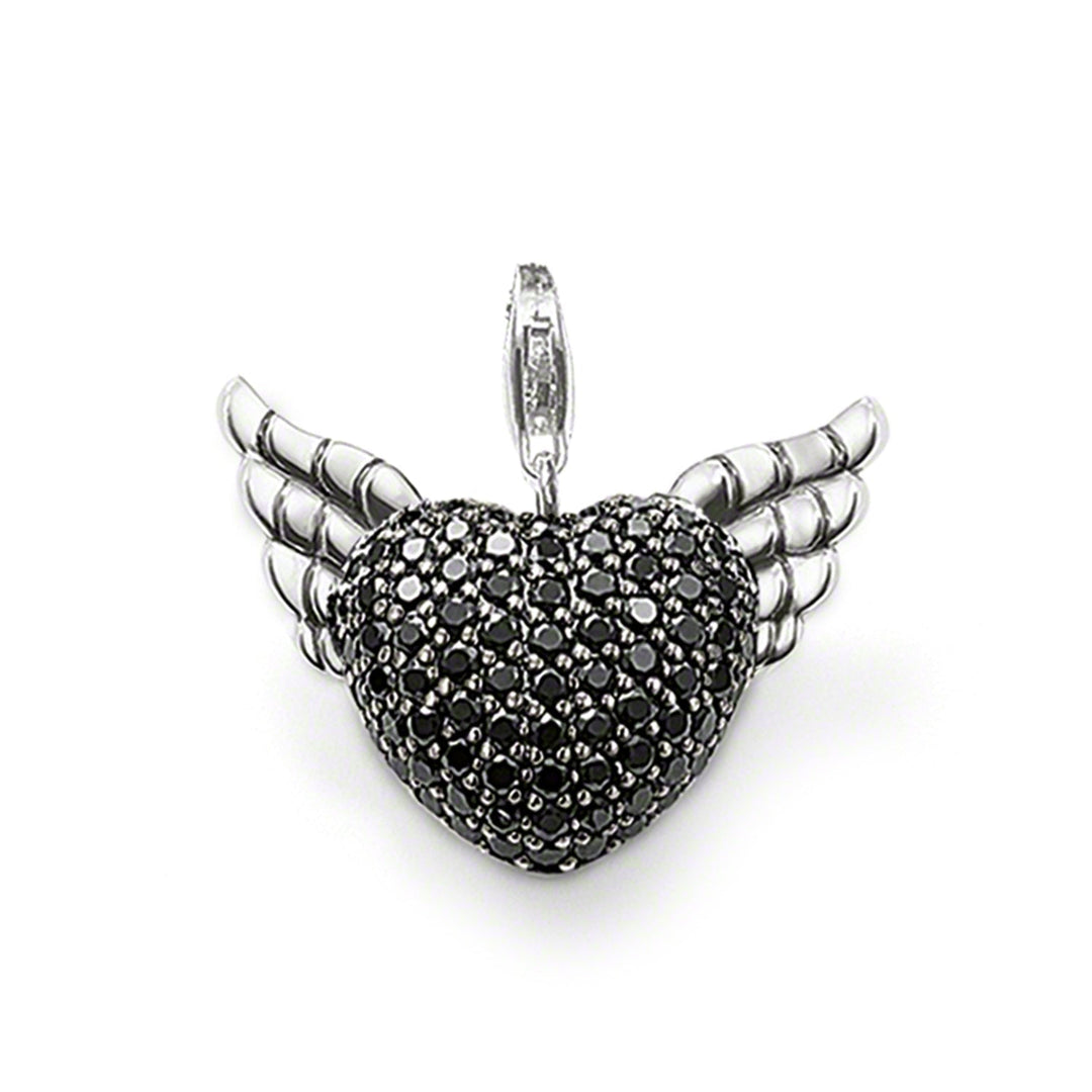 Charm Pendant Winged Heart Black Small | THOMAS SABO Australia