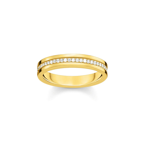 THOMAS SABO Golden Band Ring with White Zirconia TR21175Y