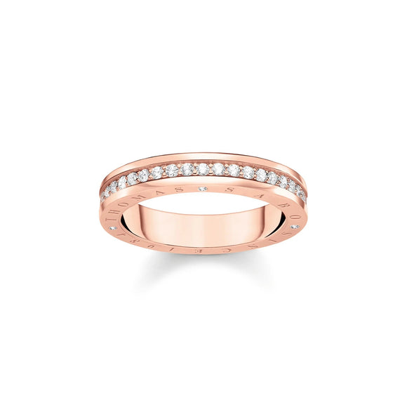 THOMAS SABO Sparkling Circles Rose Gold Band Ring TR2254R