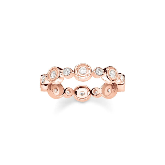 THOMAS SABO Sparkling Circles Rose Gold Circle Ring TR2256R