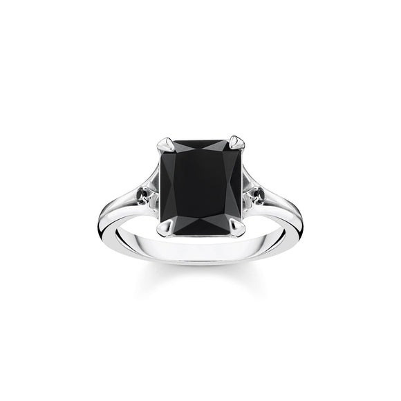 Thomas Sabo Ring Black Stone Silver | The Jewellery Boutique