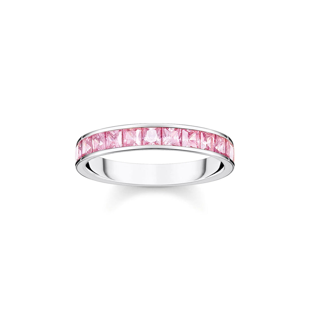 THOMAS SABO Heritage Pink Pave Silver Band Ring TR2358P