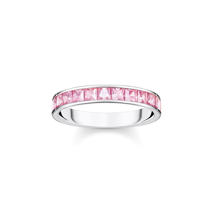 THOMAS SABO Heritage Pink Pave Silver Band Ring TR2358P