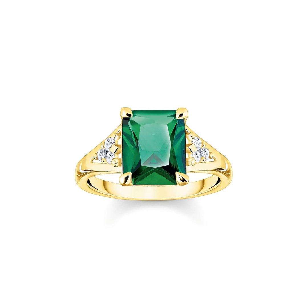 THOMAS SABO Heritage Green Cocktail Gold Ring TR2362GY