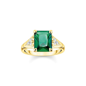 THOMAS SABO Heritage Green Cocktail Gold Ring TR2362GY