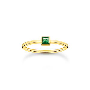 Thomas Sabo Ring with green stone gold TR2395Y