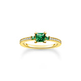 Thomas Sabo Ring with green and white stones gold TR2402Y