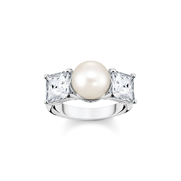 Thomas Sabo Ring pearls with white stones silver TR2408