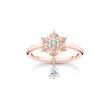 Thomas Sabo Ring snowflake with white stones rose gold TR2414R