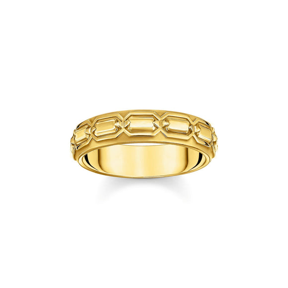 THOMAS SABO Gold Band Ring with Crocodile Detailing TR2424Y