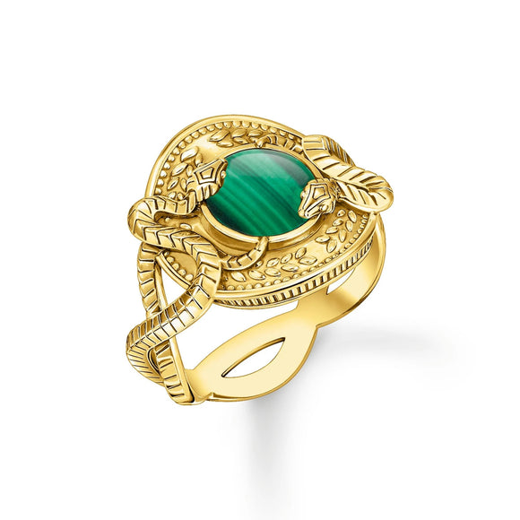 THOMAS SABO Serpent Green Gold Ring TR2425Y