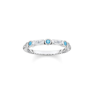 THOMAS SABO Turquoise Silver Band Ring TR2426TU