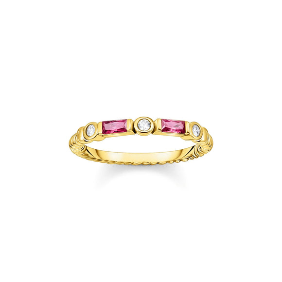THOMAS SABO Red And Gold Band Ring TR2426RY