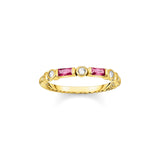THOMAS SABO Red And Gold Band Ring TR2426RY