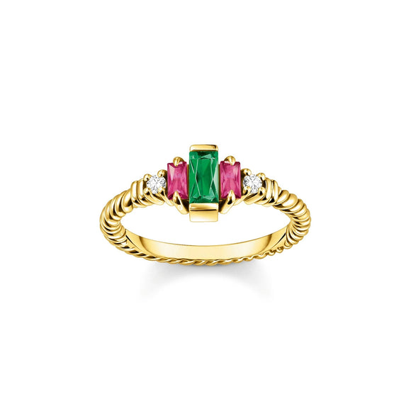THOMAS SABO Mystic Gold And Green Cocktail Ring