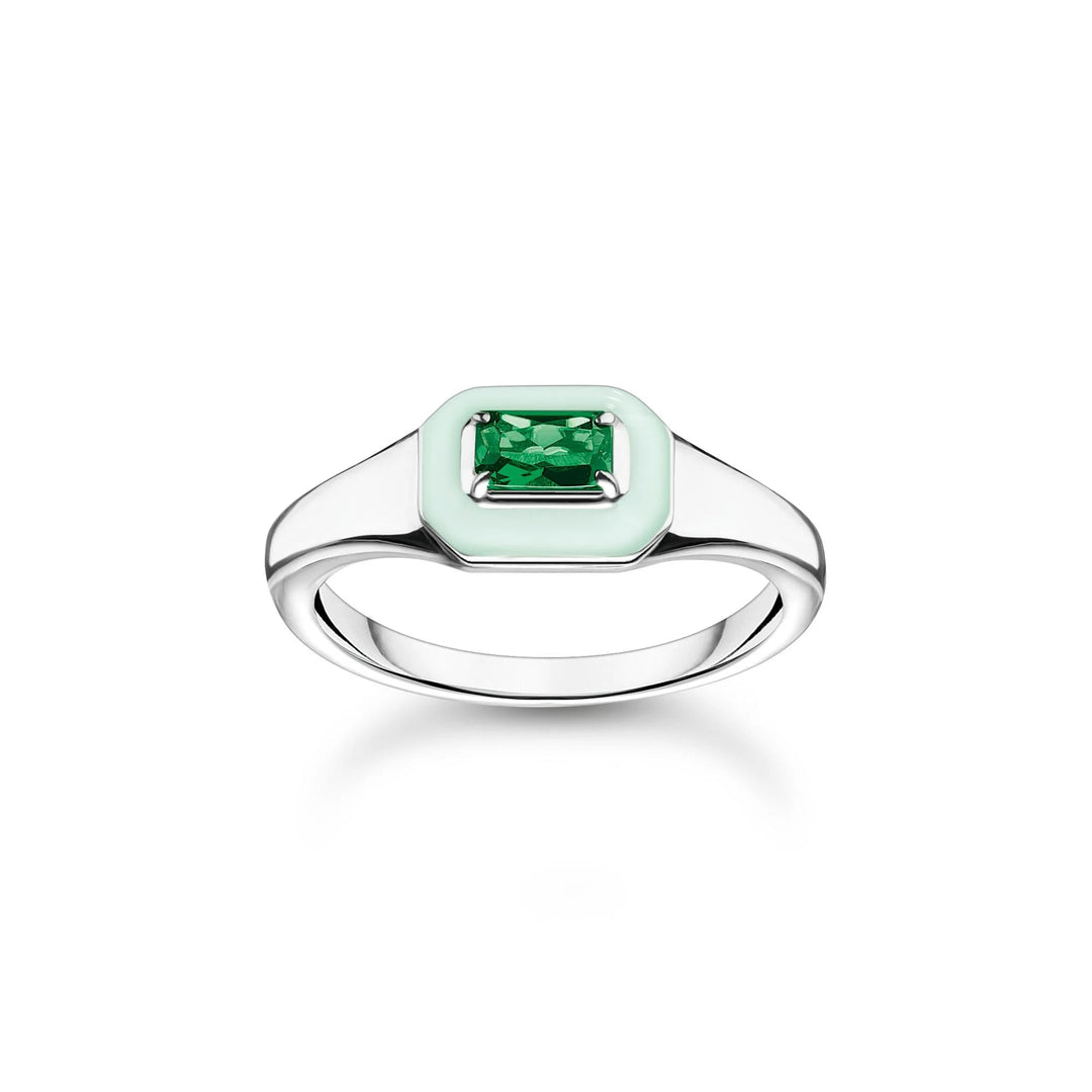 THOMAS SABO Octagon Green Stone Ring TR2434