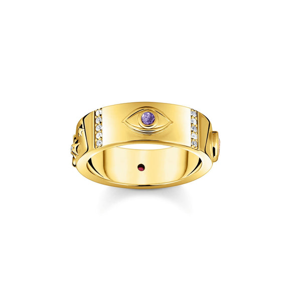 THOMAS SABO Gold Cosmic Talisman Ring with Colourful Stones TR2439Y